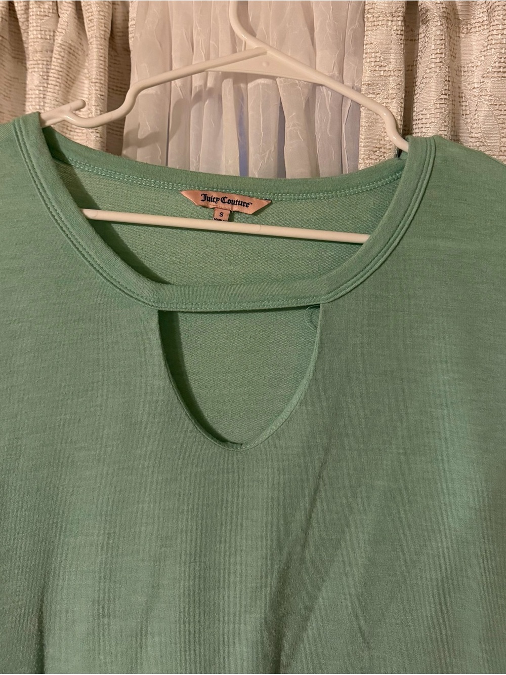 Juicy Couture Mint Green Short Sleeve Keyhole Tee